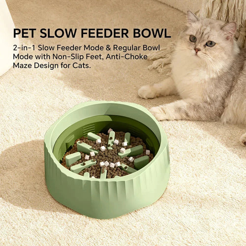 2-in-1 Slow Feeder Bowl – Switchable Fast & Slow Mode for Dogs & Cats